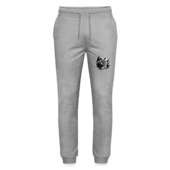 graues Kätzchen, Katze - Stanley/Stella Unisex Bio Jogginghose Mover  - Grau meliert - Vorne - Marisol (170cm) & Nik (191cm)