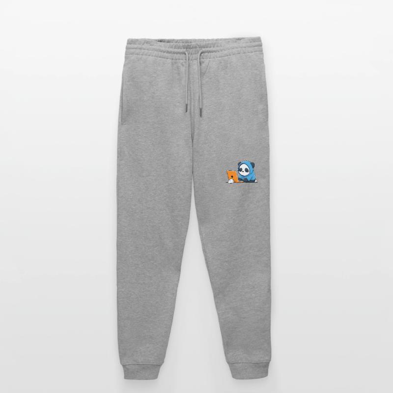 Le mignon hacker Panda dort dans un sweat à capuche devant le PC Pantalon de jogging bio MOVER Stanley/Stella unisexe