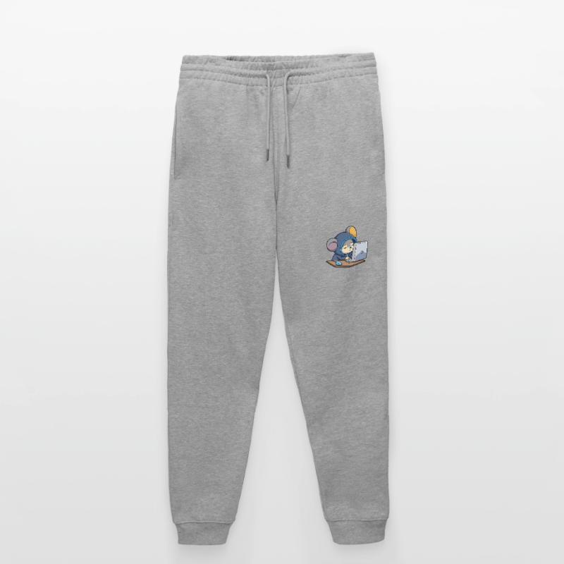 Une souris pirate mignonne dort dans un sweat à capuche devant le PC Pantalon de jogging bio MOVER Stanley/Stella unisexe