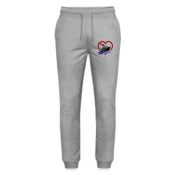 Cruise Love - Stanley/Stella Mover Unisex Organic Jogging Trousers - heather grey - Front - Marisol (170cm) & Nik (191cm)