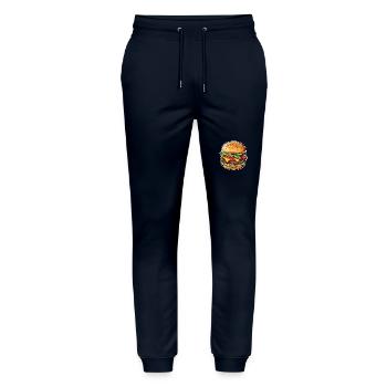 Cheeseburger Magic - Pantalon de jogging bio MOVER Stanley/Stella unisexe - marine - Devant - Marisol (170cm) & Nik (191cm)