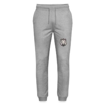Lions roar - Stanley/Stella Mover Unisex Organic Jogging Trousers - heather grey - Front - Marisol (170cm) & Nik (191cm)
