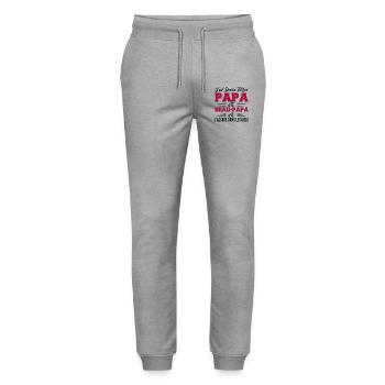 I Have Two Titles Daddy And Step-Dad Humor Gift - Stanley/Stella Mover Unisex Organic Jogging Trousers - heather grey - Front - Marisol (170cm) & Nik (191cm)