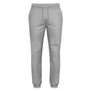 Yoga Zen Yin Yang Hommes Femmes - Pantalon de jogging bio MOVER Stanley/Stella unisexe - gris chiné - Devant - Marisol (170cm) & Nik (191cm)
