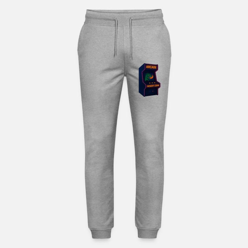 Dino Arcade Neon Pixel - Stanley/Stella Unisex Bio Jogginghose Mover  - Grau meliert
