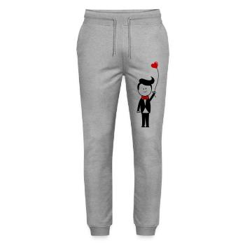 Bräutigam - Stanley/Stella Unisex Bio Jogginghose Mover  - Grau meliert - Vorne - Marisol (170cm) & Nik (191cm)