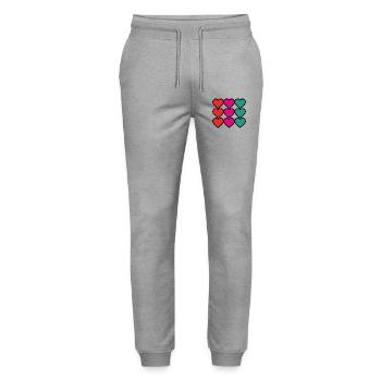 VIELEN DANK. GELIEBTE. HERZ. MEISTER. DANKE HERRIN. - Stanley/Stella Unisex Bio Jogginghose Mover  - Grau meliert - Vorne - Marisol (170cm) & Nik (191cm)