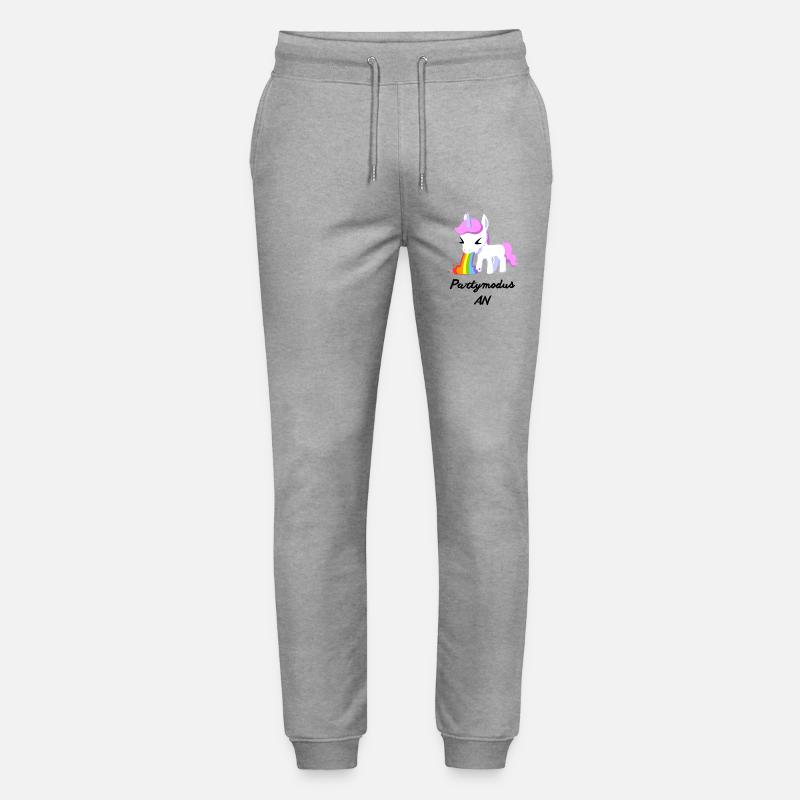 Partymodus AN , Einhorn - Stanley/Stella Unisex Bio Jogginghose Mover  - Grau meliert