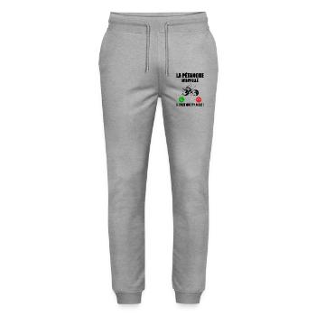 Pétanque ruft mich an, Bouliste Geschenk - Stanley/Stella Unisex Bio Jogginghose Mover  - Grau meliert - Vorne - Marisol (170cm) & Nik (191cm)