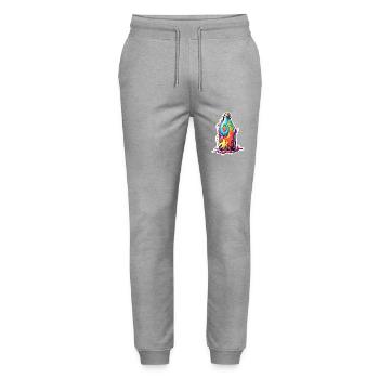 Magic bottle / cork / colorful / colorful - Stanley/Stella Mover Unisex Organic Jogging Trousers - heather grey - Front - Marisol (170cm) & Nik (191cm)