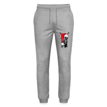 Santa Dobermann Weihnachten Hunde Wilsigns - Stanley/Stella Unisex Bio Jogginghose Mover  - Grau meliert - Vorne - Marisol (170cm) & Nik (191cm)