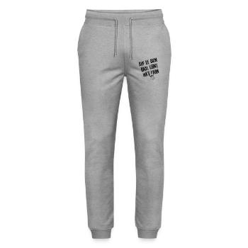 OidnRadlFahrn | Redewendung - Stanley/Stella Unisex Bio Jogginghose Mover  - Grau meliert - Vorne - Marisol (170cm) & Nik (191cm)