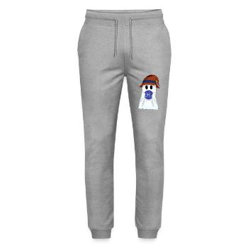 Little ghost with the zodiac sign Pisces - Stanley/Stella Mover Unisex Organic Jogging Trousers - heather grey - Front - Marisol (170cm) & Nik (191cm)