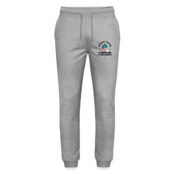 GIS Hand Globe World Spatial Data Geography - Stanley/Stella Mover Unisex Organic Jogging Trousers - heather grey - Front - Marisol (170cm) & Nik (191cm)
