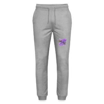 Amour à la Française Lavande et flair provençal - Pantalon de jogging bio MOVER Stanley/Stella unisexe - gris chiné - Devant - Marisol (170cm) & Nik (191cm)