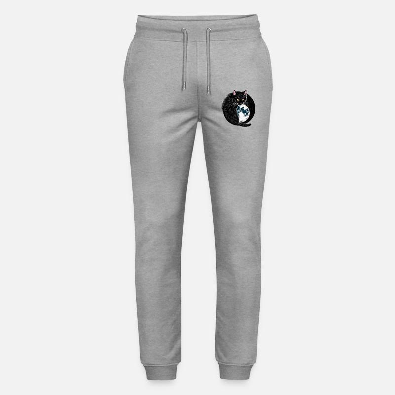 Schwarze Katze - Stanley/Stella Unisex Bio Jogginghose Mover  - Grau meliert