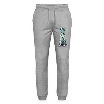 Pop Art Dalmatian - Stanley/Stella Mover Unisex Organic Jogging Trousers - heather grey - Front - Marisol (170cm) & Nik (191cm)