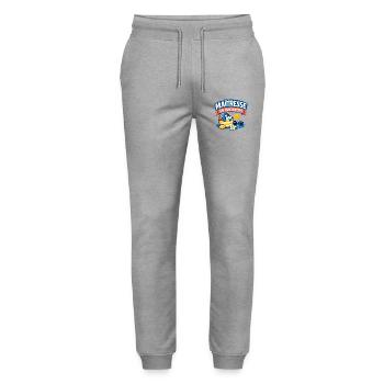 Maîtresse en Vacances Cadeau Été - Pantalon de jogging bio MOVER Stanley/Stella unisexe - gris chiné - Devant - Marisol (170cm) & Nik (191cm)