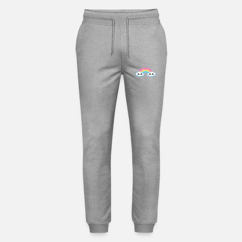Cute Cloud Rainbow Duo - Stanley/Stella Mover Unisex Organic Jogging Trousers - heather grey
