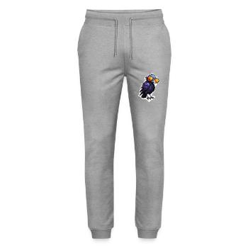 Raven / Bird / Animal / Flying / Feathers / Wings - Stanley/Stella Mover Unisex Organic Jogging Trousers - heather grey - Front - Marisol (170cm) & Nik (191cm)
