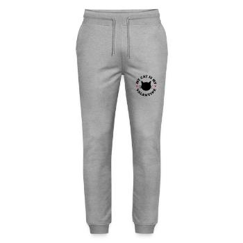 Mon chat est mon Valentin - Pantalon de jogging bio MOVER Stanley/Stella unisexe - gris chiné - Devant - Marisol (170cm) & Nik (191cm)
