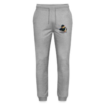 Pawlice Officer – Funny Police Dog - Stanley/Stella Mover Unisex Organic Jogging Trousers - heather grey - Front - Marisol (170cm) & Nik (191cm)