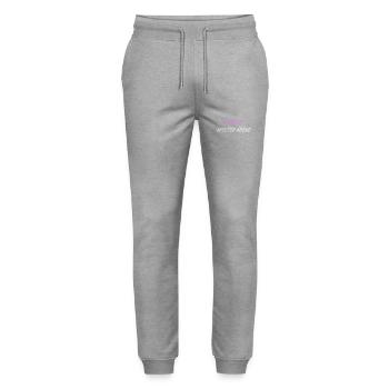Polterabend herzchen - Stanley/Stella Unisex Bio Jogginghose Mover  - Grau meliert - Vorne - Marisol (170cm) & Nik (191cm)