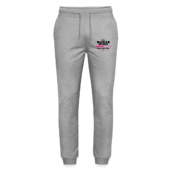 Future Maman 2025 Cadeau Nouvelle Naissance Maman - Pantalon de jogging bio MOVER Stanley/Stella unisexe - gris chiné - Devant - Marisol (170cm) & Nik (191cm)