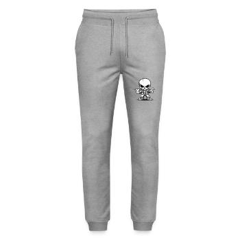 Zombie Skeleton Skull Halloween - Stanley/Stella Mover Unisex Organic Jogging Trousers - heather grey - Front - Marisol (170cm) & Nik (191cm)