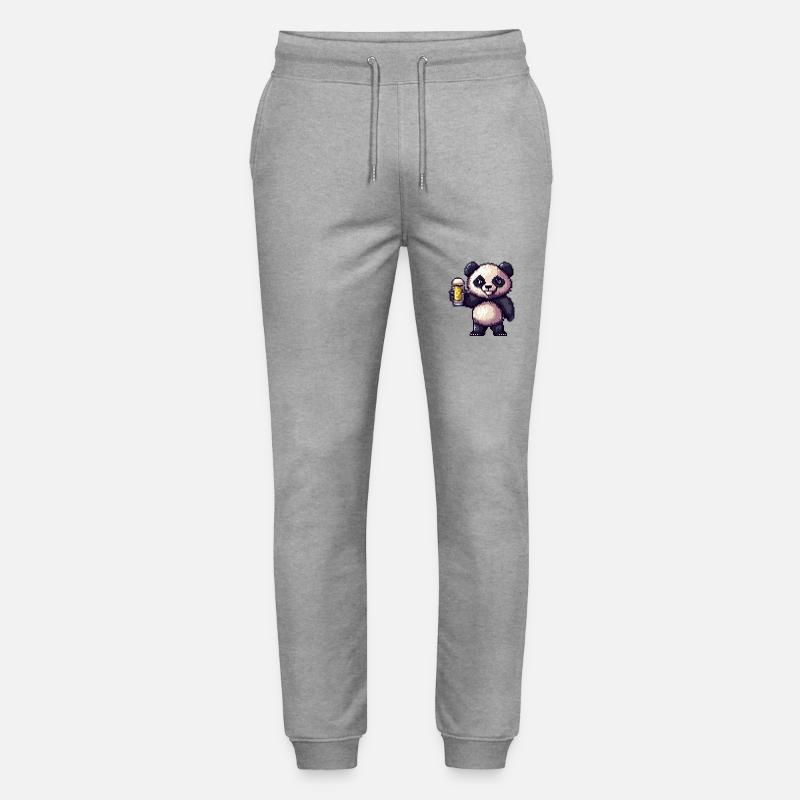 Bière Panda Pixel - Pantalon de jogging bio MOVER Stanley/Stella unisexe - gris chiné