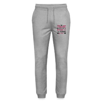 If uncle can't fix it, no one can - Stanley/Stella Mover Unisex Organic Jogging Trousers - heather grey - Front - Marisol (170cm) & Nik (191cm)