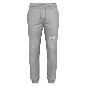 Shark and humor - Stanley/Stella Mover Unisex Organic Jogging Trousers - heather grey - Front - Marisol (170cm) & Nik (191cm)