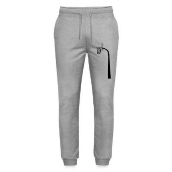 basketball korb werfen spielen verein spass sport - Stanley/Stella Unisex Bio Jogginghose Mover  - Grau meliert - Vorne - Marisol (170cm) & Nik (191cm)