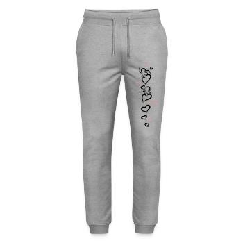 Little moms with many hearts. Women power. - Stanley/Stella Mover Unisex Organic Jogging Trousers - heather grey - Front - Marisol (170cm) & Nik (191cm)