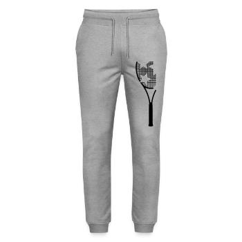 Tennis racket - Stanley/Stella Mover Unisex Organic Jogging Trousers - heather grey - Front - Marisol (170cm) & Nik (191cm)