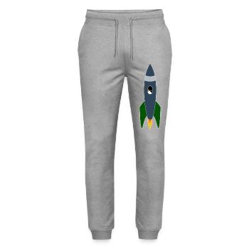Chat dans l’espace - Pantalon de jogging bio MOVER Stanley/Stella unisexe - gris chiné - Devant - Marisol (170cm) & Nik (191cm)
