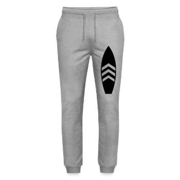 Vintage-Surfbrett - Stanley/Stella Unisex Bio Jogginghose Mover  - Grau meliert - Vorne - Marisol (170cm) & Nik (191cm)