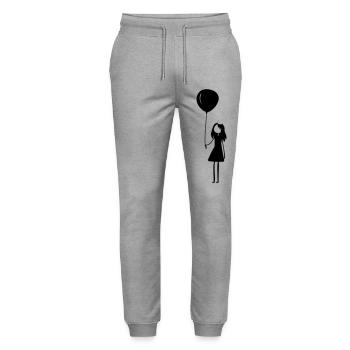 Birthday Balloon Girl Child - Stanley/Stella Mover Unisex Organic Jogging Trousers - heather grey - Front - Marisol (170cm) & Nik (191cm)