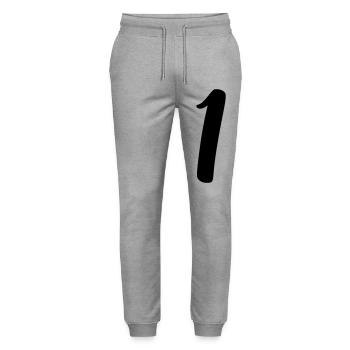 1 - Pantalon de jogging bio MOVER Stanley/Stella unisexe - gris chiné - Devant - Marisol (170cm) & Nik (191cm)