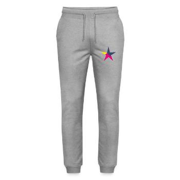 STAR. STARS. STAR. FEAST. ANNIVERSARY. CHRISTMAS - Stanley/Stella Mover Unisex Organic Jogging Trousers - heather grey - Front - Marisol (170cm) & Nik (191cm)