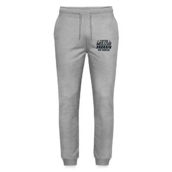 Certifié Meilleur Parrain - Cadeau Parrain - Pantalon de jogging bio MOVER Stanley/Stella unisexe - gris chiné - Devant - Marisol (170cm) & Nik (191cm)