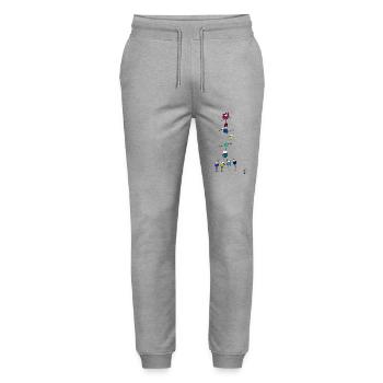 Crazy Birds - Stanley/Stella Mover Unisex Organic Jogging Trousers - heather grey - Front - Marisol (170cm) & Nik (191cm)