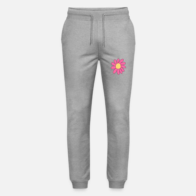 Icône rose fleur - Pantalon de jogging bio MOVER Stanley/Stella unisexe - gris chiné