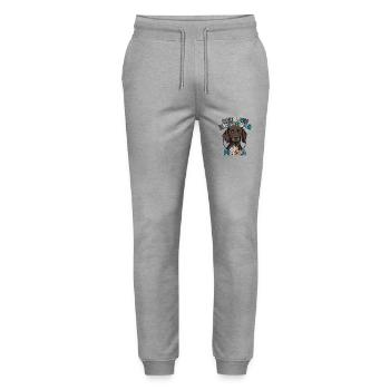 German Shorthaired Pointer Mama Hunting Dogs Wilsigns - Stanley/Stella Mover Unisex Organic Jogging Trousers - heather grey - Front - Marisol (170cm) & Nik (191cm)