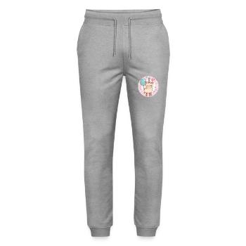 Alpaka Llama Geburtstag Baby - Stanley/Stella Unisex Bio Jogginghose Mover  - Grau meliert - Vorne - Marisol (170cm) & Nik (191cm)