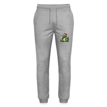 Dinosaurier stegosaurus Bier Xmas Weihnachten - Stanley/Stella Unisex Bio Jogginghose Mover  - Grau meliert - Vorne - Marisol (170cm) & Nik (191cm)
