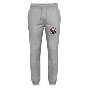 Toucan Bird Santa Claus - Stanley/Stella Mover Unisex Organic Jogging Trousers - heather grey - Front - Marisol (170cm) & Nik (191cm)