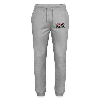 J'aime Mon Papa Cadeau Fête des Pères Coeur Rouge - Pantalon de jogging bio MOVER Stanley/Stella unisexe - gris chiné - Devant - Marisol (170cm) & Nik (191cm)