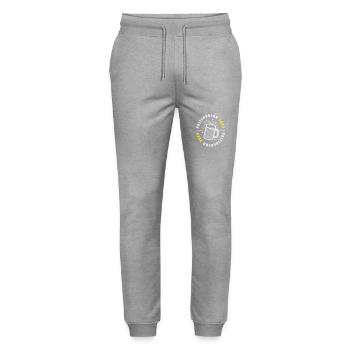 Polterabend 2025 - Stanley/Stella Unisex Bio Jogginghose Mover  - Grau meliert - Vorne - Marisol (170cm) & Nik (191cm)