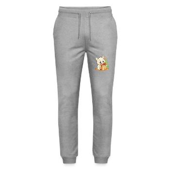 Sanglier mignon avec cadeau pour Noël - Pantalon de jogging bio MOVER Stanley/Stella unisexe - gris chiné - Devant - Marisol (170cm) & Nik (191cm)